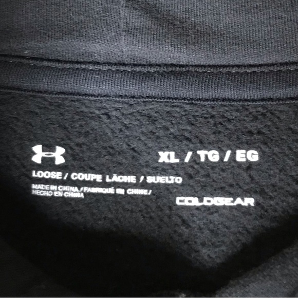 Under Armour Rival Fleece Short Sleeve Hoodie Pullover Sweatshirt Black Men's XL - Picture 5 of 9